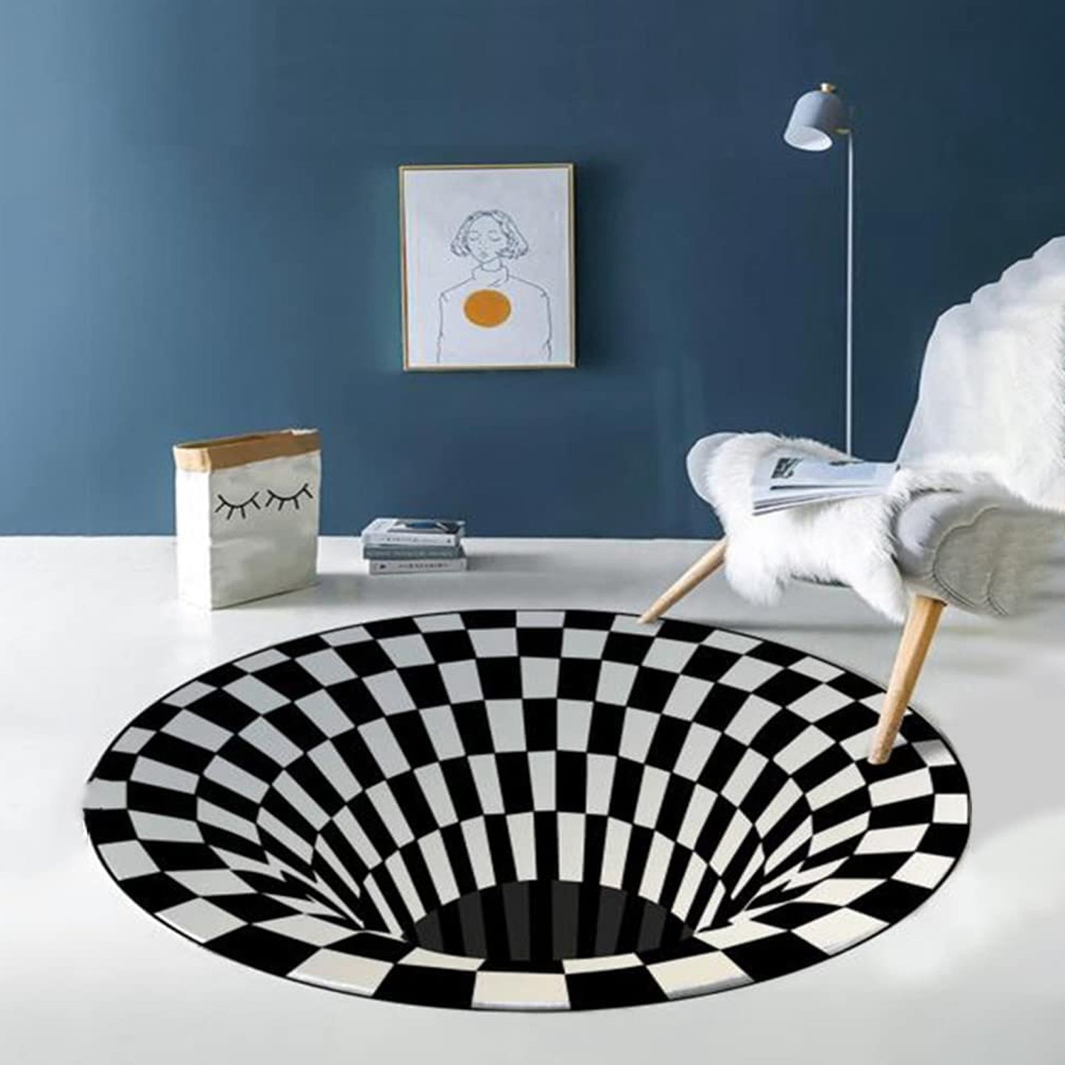 3d Space Round Carpet Floor Mat Non-woven Doormat (1 Pc 78 Cm)